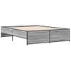 Cama Matrimonial | Cama Para Adultos | Estructura Cama Madera Ingeniería Metal Gris Sonoma 140x200 Cm Cfw93222