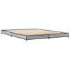 Cama Matrimonial | Cama Para Adultos | Estructura Cama Madera Ingeniería Metal Gris Sonoma 140x200 Cm Cfw91187