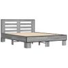 Cama Matrimonial | Cama Para Adultos | Estructura Cama Madera Ingeniería Metal Gris Sonoma 140x200 Cm Cfw29809