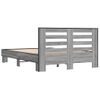 Cama Matrimonial | Cama Para Adultos | Estructura Cama Madera Ingeniería Metal Gris Sonoma 140x200 Cm Cfw29809