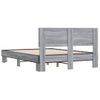 Cama Matrimonial | Cama Para Adultos | Estructura Cama Madera Ingeniería Metal Gris Sonoma 140x200 Cm Cfw17657