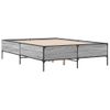 Cama Matrimonial | Cama Para Adultos | Estructura Cama Madera Ingeniería Metal Gris Sonoma 150x200 Cm Cfw98942