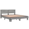 Cama Matrimonial | Cama Para Adultos | Estructura Cama Madera Ingeniería Metal Gris Sonoma 150x200 Cm Cfw93714