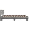 Cama Matrimonial | Cama Para Adultos | Estructura Cama Madera Ingeniería Metal Gris Sonoma 150x200 Cm Cfw93714