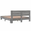 Cama Matrimonial | Cama Para Adultos | Estructura Cama Madera Ingeniería Metal Gris Sonoma 150x200 Cm Cfw93714