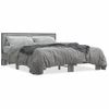 Cama Matrimonial | Cama Para Adultos | Estructura Cama Madera Ingeniería Metal Gris Sonoma 150x200 Cm Cfw79504