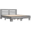 Cama Matrimonial | Cama Para Adultos | Estructura Cama Madera Ingeniería Metal Gris Sonoma 150x200 Cm Cfw79504