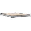 Cama Matrimonial | Cama Para Adultos | Estructura Cama Madera Ingeniería Metal Gris Sonoma 150x200 Cm Cfw62832