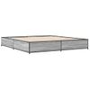 Cama Matrimonial | Cama Para Adultos | Estructura Cama Madera Ingeniería Metal Gris Sonoma 180x200 Cm Cfw43387