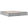 Cama Matrimonial | Cama Para Adultos | Estructura Cama Madera Ingeniería Metal Gris Sonoma 180x200 Cm Cfw43387