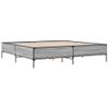 Cama Matrimonial | Cama Para Adultos | Estructura Cama Madera Ingeniería Metal Gris Sonoma 200x200 Cm Cfw13268