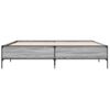 Cama Matrimonial | Cama Para Adultos | Estructura Cama Madera Ingeniería Metal Gris Sonoma 200x200 Cm Cfw13268