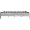 Cama Matrimonial | Cama Para Adultos | Estructura Cama Madera Ingeniería Metal Gris Sonoma 200x200 Cm Cfw13268