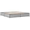 Cama Matrimonial | Cama Para Adultos | Estructura Cama Madera Ingeniería Metal Gris Sonoma 200x200 Cm Cfw38190