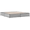 Cama Matrimonial | Cama Para Adultos | Estructura Cama Madera Ingeniería Metal Gris Sonoma 200x200 Cm Cfw38190