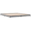 Cama Matrimonial | Cama Para Adultos | Estructura Cama Madera Ingeniería Metal Gris Sonoma 200x200 Cm Cfw91445