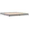 Cama Matrimonial | Cama Para Adultos | Estructura Cama Madera Ingeniería Metal Gris Sonoma 200x200 Cm Cfw91445