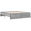 Cama Matrimonial | Cama Para Adultos | Estructura Cama Madera Ingeniería Metal Gris Sonoma 200x200 Cm Cfw30827