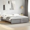 Cama Matrimonial | Cama Para Adultos | Estructura Cama Madera Ingeniería Metal Gris Sonoma 200x200 Cm Cfw30827