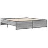 Cama Matrimonial | Cama Para Adultos | Estructura Cama Madera Ingeniería Metal Gris Sonoma 200x200 Cm Cfw30827