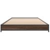 Cama Individual | Cama Para Adultos | Estructura Cama Madera Ingeniería Metal Marrón Roble 100x200 Cm Cfw67401