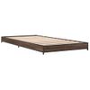 Cama Individual | Cama Para Adultos | Estructura Cama Madera Ingeniería Metal Marrón Roble 100x200 Cm Cfw67401