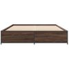 Cama Matrimonial | Cama Para Adultos | Estructura Cama Madera Ingeniería Metal Marrón Roble 120x190 Cm Cfw56868