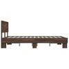 Cama Matrimonial | Cama Para Adultos | Estructura Cama Madera Ingeniería Metal Marrón Roble 120x190 Cm Cfw53639