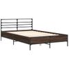 Cama Matrimonial | Cama Para Adultos | Estructura Cama Madera Ingeniería Metal Marrón Roble 120x200 Cm Cfw64878