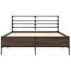 Cama Matrimonial | Cama Para Adultos | Estructura Cama Madera Ingeniería Metal Marrón Roble 120x200 Cm Cfw64878