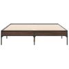 Cama Matrimonial | Cama Para Adultos | Estructura Cama Madera Ingeniería Metal Marrón Roble 135x190 Cm Cfw70957