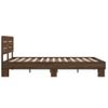 Cama Matrimonial | Cama Para Adultos | Estructura Cama Madera Ingeniería Metal Marrón Roble 135x190 Cm Cfw88429