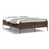 Cama Matrimonial | Cama Para Adultos | Estructura Cama Madera Ingeniería Metal Marrón Roble 135x190 Cm Cfw79016