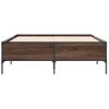 Cama Matrimonial | Cama Para Adultos | Estructura Cama Madera Ingeniería Metal Marrón Roble 135x190 Cm Cfw79016