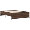 Cama Matrimonial | Cama Para Adultos | Estructura Cama Madera Ingeniería Metal Marrón Roble 135x190 Cm Cfw78708