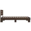 Cama Individual | Cama Para Adultos | Estructura Cama Madera Ingeniería Metal Marrón Roble 90x190 Cm Cfw33992