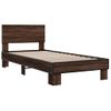 Cama Individual | Cama Para Adultos | Estructura Cama Madera Ingeniería Metal Marrón Roble 90x190 Cm Cfw97831