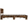 Cama Matrimonial | Cama Para Adultos | Estructura Cama Madera Ingeniería Metal Roble Ahumado 120x190cm Cfw88672