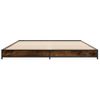 Cama Matrimonial | Cama Para Adultos | Estructura Cama Madera Ingeniería Metal Roble Ahumado 120x200cm Cfw18273