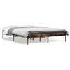 Cama Matrimonial | Cama Para Adultos | Estructura Cama Madera Ingeniería Metal Roble Ahumado 120x200cm Cfw78930