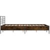 Cama Matrimonial | Cama Para Adultos | Estructura Cama Madera Ingeniería Metal Roble Ahumado 135x190cm Cfw42196