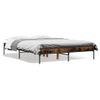 Cama Matrimonial | Cama Para Adultos | Estructura Cama Madera Ingeniería Metal Roble Ahumado 135x190cm Cfw76462