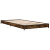 Cama Individual | Cama Para Adultos | Estructura Cama Madera Ingeniería Metal Roble Humo 75x190 Cm Cfw81246