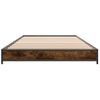 Cama Individual | Cama Para Adultos | Estructura Cama Madera Ingeniería Metal Roble Humo 75x190 Cm Cfw81246