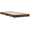 Cama Individual | Cama Para Adultos | Estructura Cama Madera Ingeniería Metal Roble Humo 75x190 Cm Cfw81246