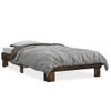 Cama Individual | Cama Para Adultos | Estructura Cama Madera Ingeniería Metal Roble Humo 75x190 Cm Cfw79409