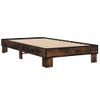 Cama Individual | Cama Para Adultos | Estructura Cama Madera Ingeniería Metal Roble Humo 75x190 Cm Cfw79409