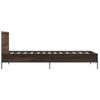 Cama Individual | Cama Para Adultos | Estructura Cama Madera Ingeniería Metal Roble Marrón 75x190 Cm Cfw96881