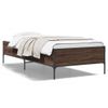 Cama Individual | Cama Para Adultos | Estructura Cama Madera Ingeniería Metal Roble Marrón 75x190 Cm Cfw99829