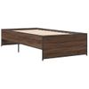 Cama Individual | Cama Para Adultos | Estructura Cama Madera Ingeniería Metal Roble Marrón 75x190 Cm Cfw89014